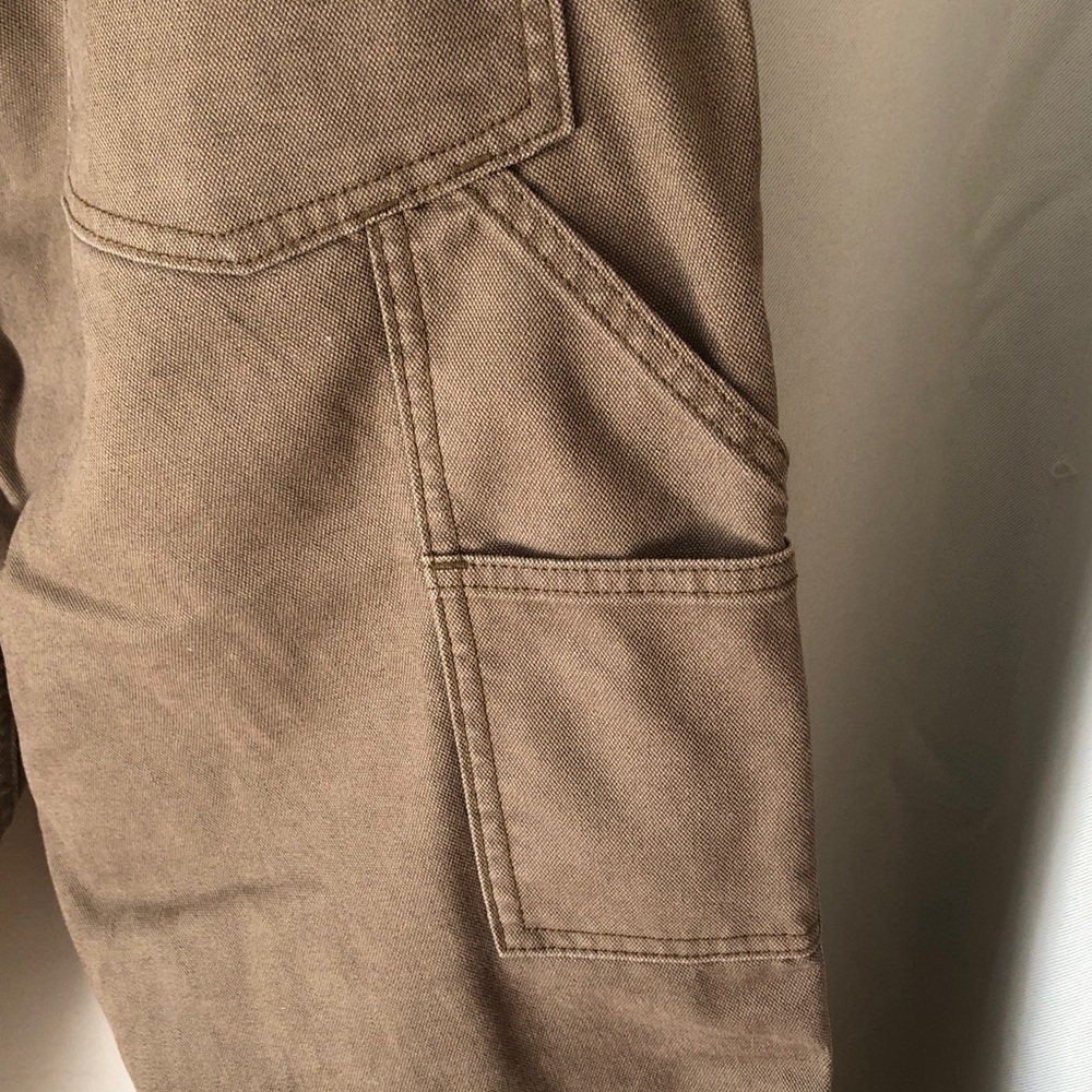 Men's REI Double Knee Canvas Work Pants in Brown - Sturdy Utility Style - Picture 11 of 12